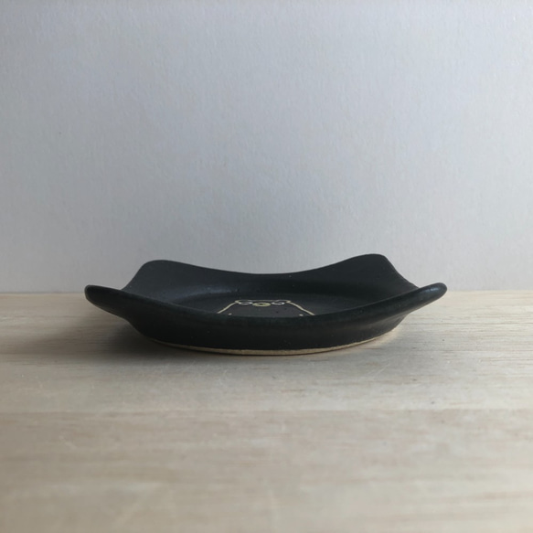角リム小皿（黒） 3枚目の画像