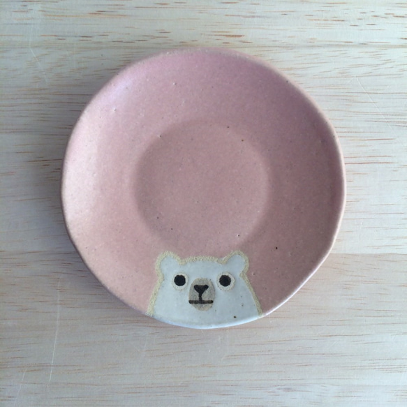 シロクマ小皿(ピンク） 4枚目の画像