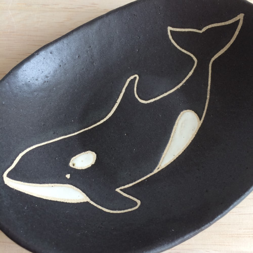 シャチのオーバルプレート 中皿 後山工房 マザキユキ 通販 8609254