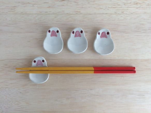 白文鳥のはしおき（4個セット） 箸・箸置き 後山工房 マザキユキ 通販