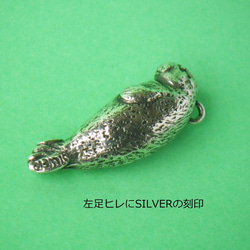 ゴマフアザラシの純銀製ペンダントヘッド 4枚目の画像
