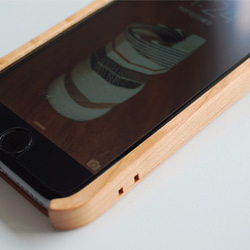 iPhone 6/6s ウッドケース チェリー ストラップホール付 3枚目の画像