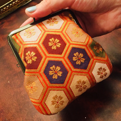 セール中】和装バッグ一点物！和柄・西陣織布地。絹シルク100%花