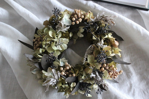 【再販】hydrangea wreath 2 1枚目の画像