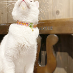 【猫首輪】タティングレースの首輪　チャリティ作品 9枚目の画像