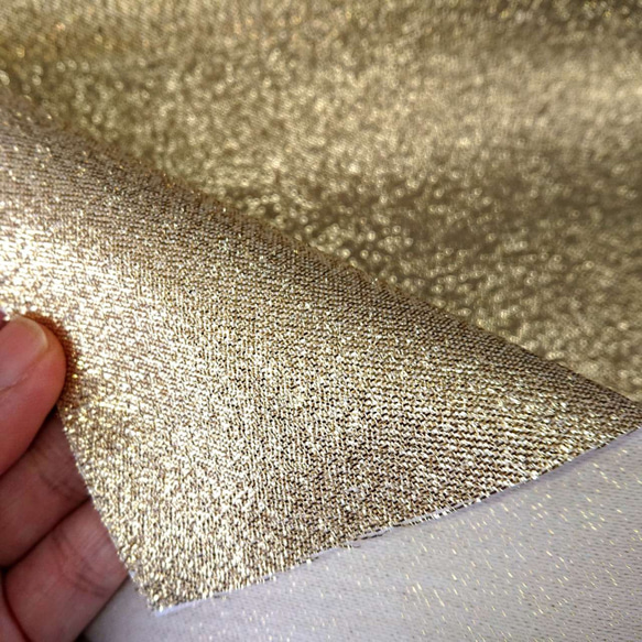 つまみ細工の材料 金色 はぎれ（A） 約34cm×20cm 1枚 ゴールド ラメ 3枚目の画像