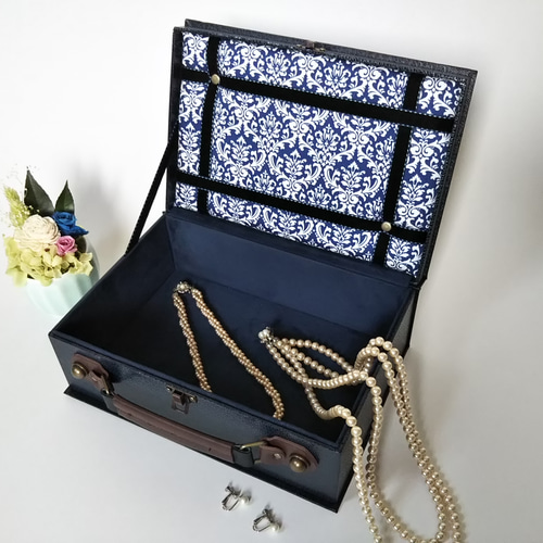 ブック型トランク ボックス 紺 フリーボックス・小物入れ 724-box 通販