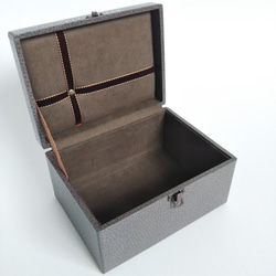 オーストリッチ調 木箱 灰茶 2枚目の画像