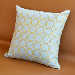 ミナペルホネン 両面タンバリン刺繍 クッションカバー ライトブル