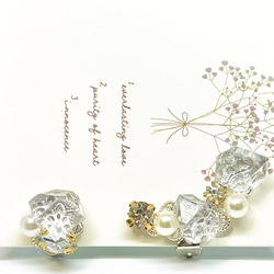 鉱石のイヤーカフ【クリスタル】 2枚目の画像