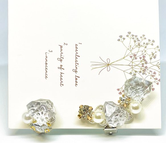 鉱石のイヤーカフ【クリスタル】 2枚目の画像