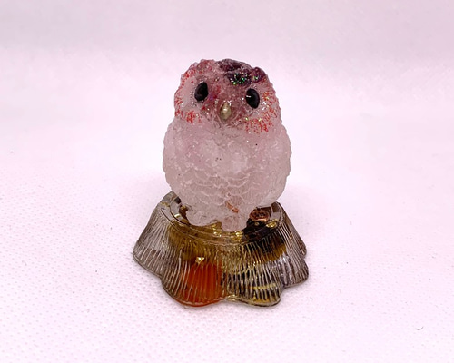 オルゴナイト✩.*˚ フクロウ(ピンク) その他置物 凜 -rin- 通販  
