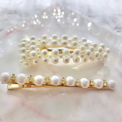 Pearl Hair clip 2本セット 2枚目の画像