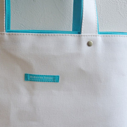 A4縦◆夏のホワイトバッグ◆カラーと持ち手長さ選べます 5枚目の画像