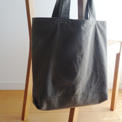 【受注製作】《おうちで洗える》Everyday Canvas Tote【A4縦】《カーキ》 9枚目の画像