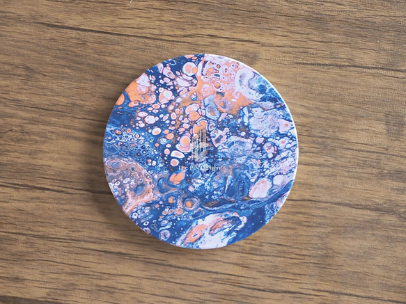 吸水セラミックコースター【紫系｜ファンタジー】フルイドアート