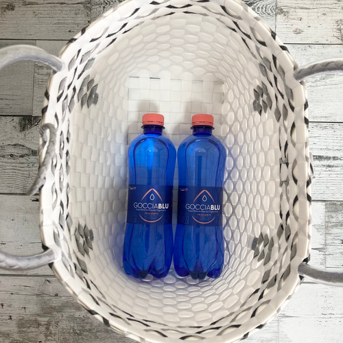 ふみ　プラカゴ　3点 プラカゴ ピンクx白 浅めLサイズ 買い物 スパ 温泉 カゴバッグ