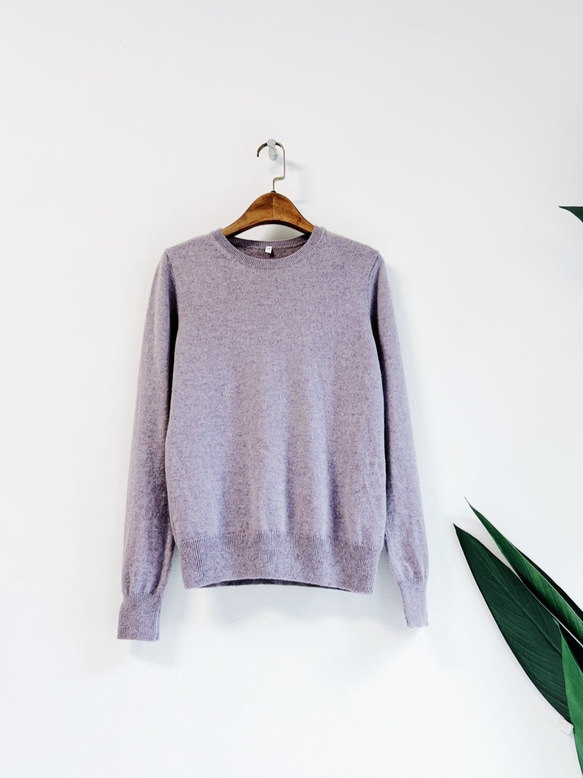 muji 無印良品混織淺紫軟綿 古董羊絨羊毛衣毛衫cashmere sweater 第9張的照片