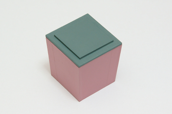 ＜紙製の小さな箱＞コバコ60フタセット・ピンク×ミドリ 1枚目の画像