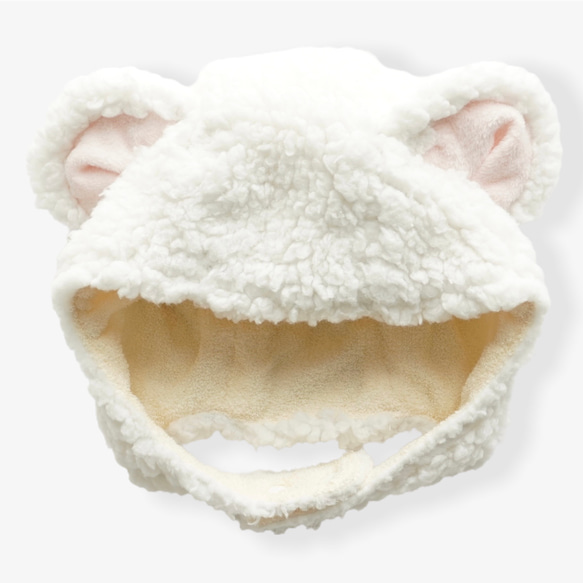 【 ふわもこ白クマさん 帽子 のみ 】ベビーコスチューム 仮装 コスプレ ハロウィン くま耳 ボンネット バースデー 6枚目の画像