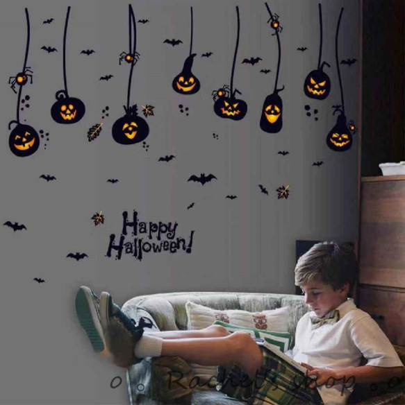 ハロウィンウォールステッカーH04　かぼちゃ　パーティ　秋　年中行事 送料無料 剥がせるシール 壁シール インテリア 6枚目の画像