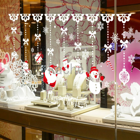 ウォールステッカーW17　クリスマス　サンタクロース　雪だるま　DIY    送料無料 　壁飾り　模様替え　 2枚目の画像