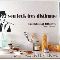 ウォールステッカーD04-オードリーヘップバーン　スター　ティファニで朝食を 送料無料 剥がせるシール 壁シール 飾り 1枚目の画像