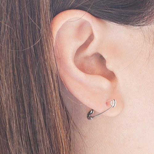 安全ピン シルバーピアス 25mmタイプ シルバー925 安全ピンのピアス