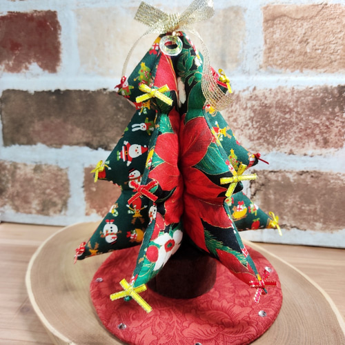 トライアングルツリー 布 三角 クリスマスツリー オーナメント サンタ