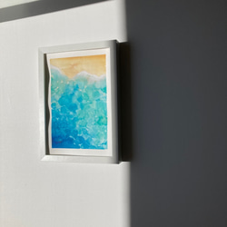絵画　インテリア　水彩画　海　波　ビーチ 3枚目の画像