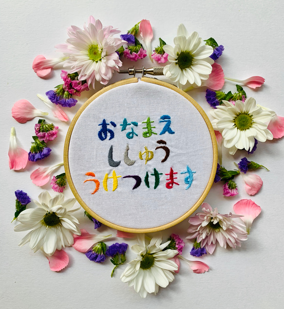 ★お名前手刺繍お入れ出来ます★おしゃれな入園入学グッズ　体操着袋　お着替え袋　持ち手付き巾着タイプ 2枚目の画像