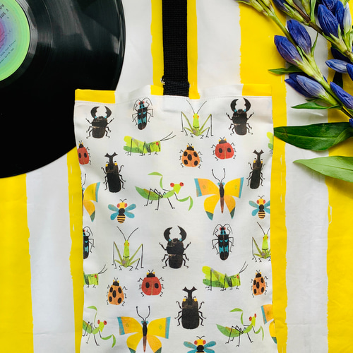 ☆おしゃれな入園入学グッズ☆上履き袋 昆虫柄 虫柄 男の子 ボーダー