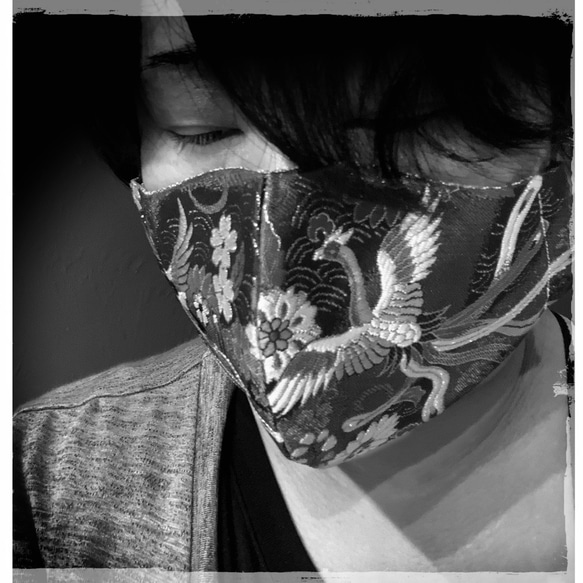【高級京都西陣織】金襴マスク(立体大人用サイズ)和柄マスク 5枚目の画像