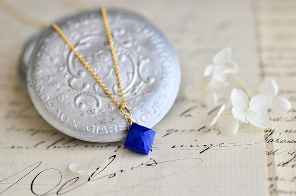 Lapis lazuli Diamond Cut Necklace 1枚目の画像