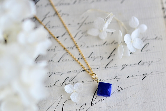 Lapis lazuli Diamond Cut Necklace 2枚目の画像
