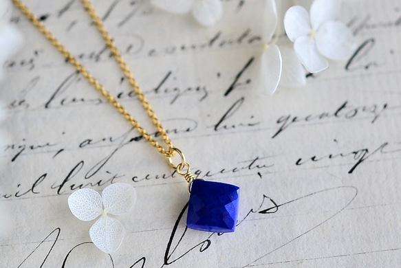 Lapis lazuli Diamond Cut Necklace 3枚目の画像