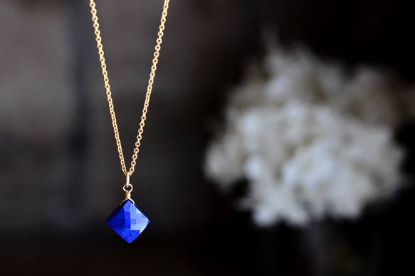 Lapis lazuli Diamond Cut Necklace 4枚目の画像