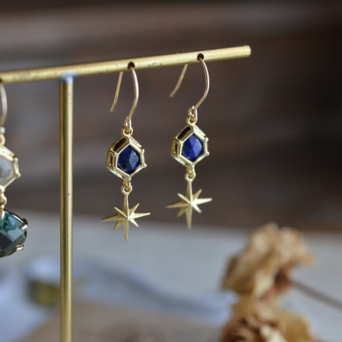 14kgf☆夜空のピアス ピアス（フック・チェーン） lovebird 通販