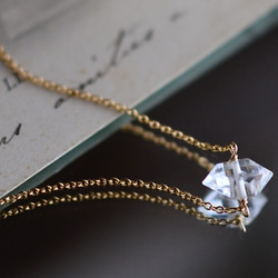 ハーキマーダイヤモンドのネックレス（14kgf） 1枚目の画像