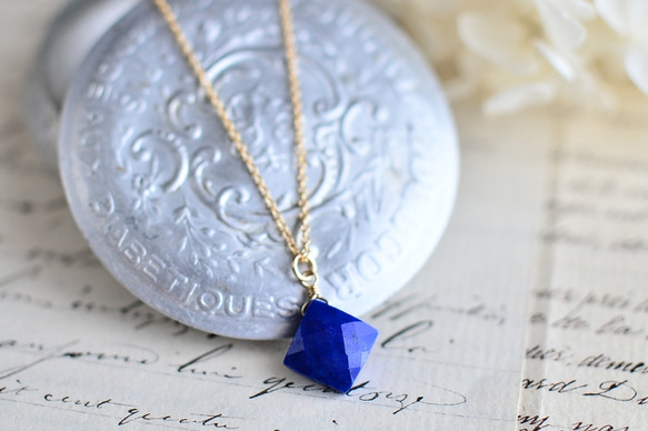 Lapis lazuli Diamond Cut Necklace Aタイプ 1枚目の画像