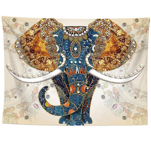 タペストリー金具付99 象 インド エスニック 神聖 瞑想 DIY