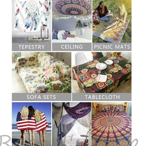 タペストリー金具付99 象 インド エスニック 神聖 瞑想 DIY