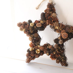 ゴールド＆ブラウン 木の実の☆星リース リース BELLUP 通販 1358982