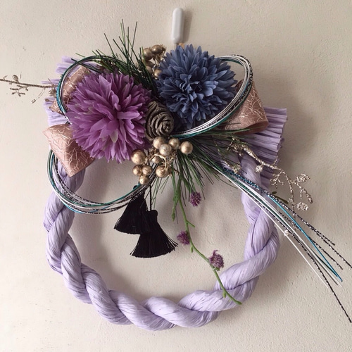 人気⭐ラベンダー色のエレガント×クールな花しめ縄＊2017bellup