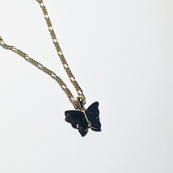 Butterfly（黒）/ 蝶 / ネックレス / 韓国 3枚目の画像