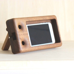 木製スピーカー スマホスタンド P4 ウォールナット スマホ