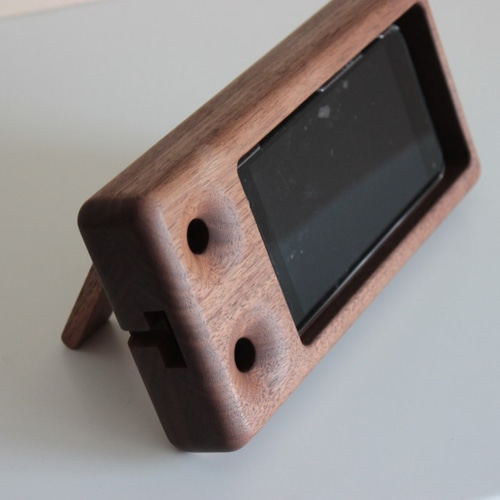 木製スピーカー スマホスタンド P4 ウォールナット スマホ