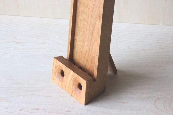 チェリー木製スピーカー　スマホスタンドP2 3枚目の画像