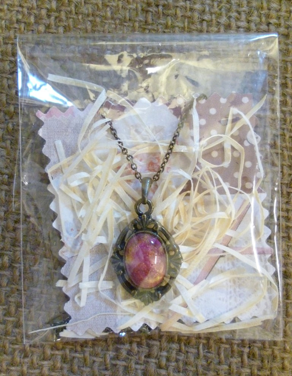 七宝焼ネックレス(濃紫・ピンク)[SA13A120] 5枚目の画像
