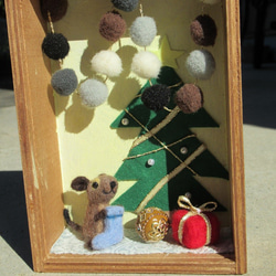 羊毛　デグー　BOX　クリスマス 4枚目の画像